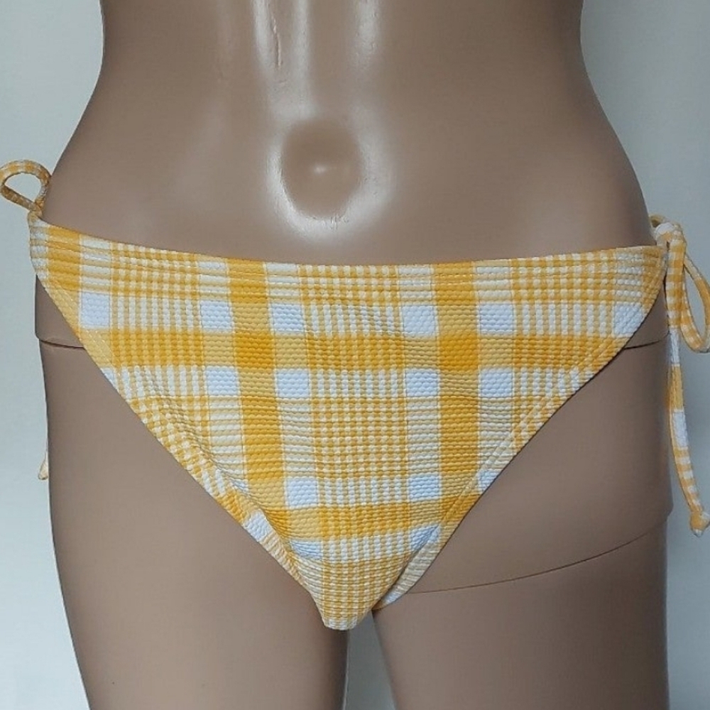 Xhilaration Juniors Textured String Bikini Bottom Yellow Size XL 12-14